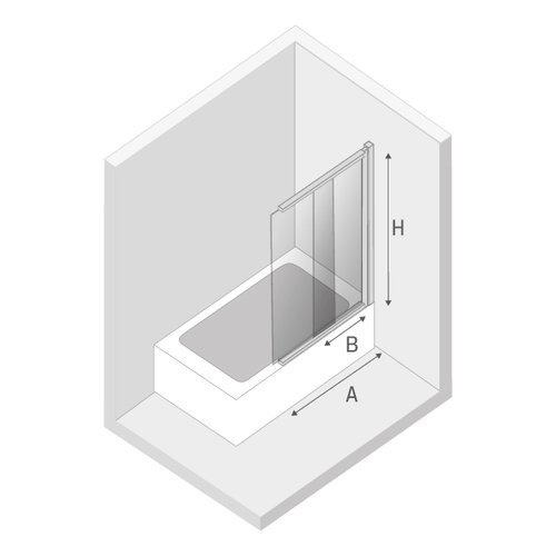 Parawan wannowy przesuwny składany Sensi 85x150 cm, srebrny