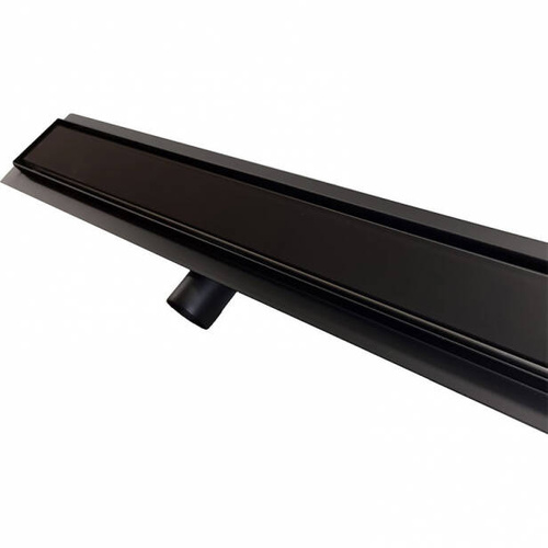 Odpływ liniowy podłogowy, czarne szkło/czarny mat 100 cm