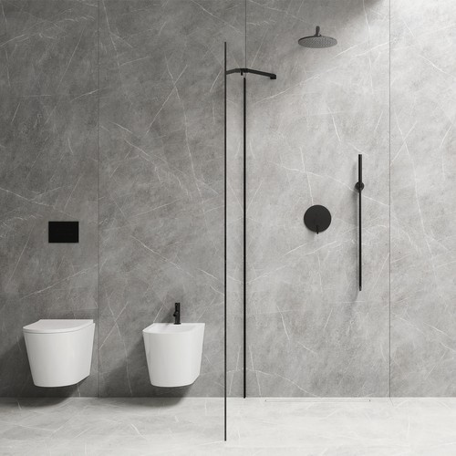 System prysznicowy podtynkowy Omnires SYSY18BL, czarny mat