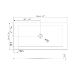 Brodzik konglomeratowy NEX SHADE 120x90x3,5 cm, antracyt RAL 7016 