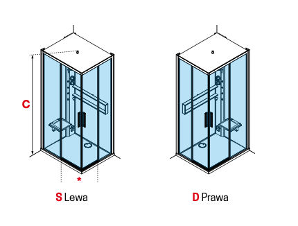 KABINA MASAŻOWO-PAROWA Novellini GLAX 2 2.0 A 100x80 cm, DRZWI PRZESUWNE, TOTAL WHITE