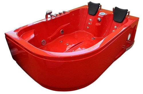 WANNA SPA Z HYDROMASAŻEM JACUZZI AQUAPEUTIC AQ-631 TOP, 2-osobowa 180x120x54 cm. prawa, czerwona