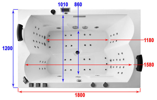 WANNA SPA Z HYDROMASAŻEM JACUZZI AQUAPEUTIC 52A, 2-osobowa 180x120x70cm 