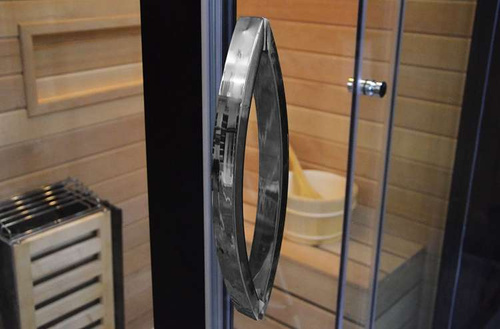 Kabino-sauna sucho-parowa z funkcją hydromasażu AQ-752, 180x110x223cm, czarna, lewa