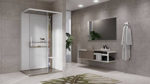 KABINA MASAŻOWO-PAROWA Novellini GLAX 2 2.0 2P 140x90 cm, DRZWI PRZESUWNE, SREBRNA, CZARNA LUB CORDA