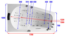 WANNA SPA Z HYDROMASAŻEM ASYMETRYCZNA AQUAPEUTIC AQ-07A, 1-osobowa 170x100x70 cm