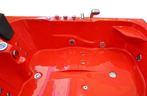 WANNA SPA Z HYDROMASAŻEM JACUZZI AQUAPEUTIC AQ-631 PRESTIGE 2-osobowa 180x120x54 cm, lewa, czerwona