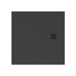 Brodzik Mori 90x90x3 cm ze strukturą kamienia naturalnego, szary mat RAL 7040