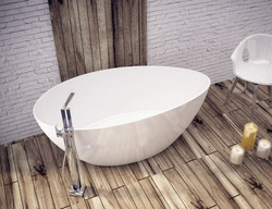 Wanna wolnostojąca owalna TRE, biały połysk