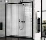 Drzwi do wnęki prysznicowe Zephyros 2P, 116-122 cm, czarny mat