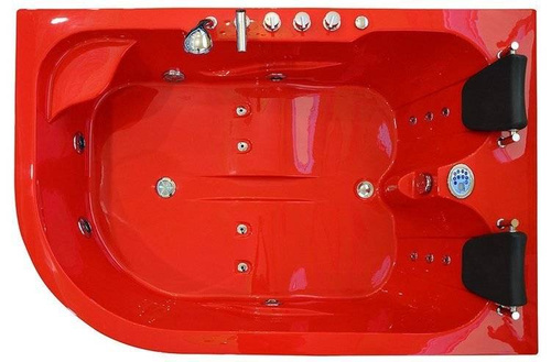 WANNA SPA Z HYDROMASAŻEM JACUZZI AQUAPEUTIC AQ-631 TOP, 2-osobowa 180x120x54 cm. prawa, czerwona