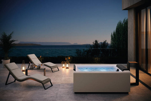 Wanna z hydromasażem Divina M Outdoor SPA Plus Novellini, 190x140x75 cm