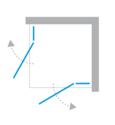 Kabina prysznicowa Avexa Gold 80x100x200 cm z podwójnymi drzwiami, profil złoty.