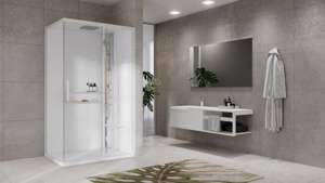 KABINA MASAŻOWO-PAROWA Novellini GLAX 2 2.0 2P 120x90 cm, DRZWI PRZESUWNE, TOTAL WHITE