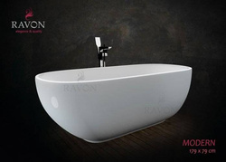 WANNA WOLNOSTOJĄCA RAVON MODERN KOMPOZYT QUALTEC, BIAŁY POŁYSK