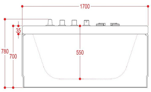 WANNA SPA Z HYDROMASAŻEM ASYMETRYCZNA AQUAPEUTIC AQ-07A, 1-osobowa 170x100x70 cm