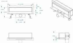 Odpływ liniowy ścienny wall 70 cm, do wypełnienia płytką, niski syfon 52 mm