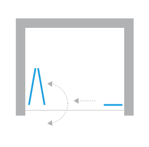 Drzwi prysznicowe składane New Soleo Plus 120x195 cm, profil srebrny.