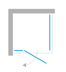 Kabina prysznicowa prostokątna Avexa Gold 80x70x200 cm, profil złoty.
