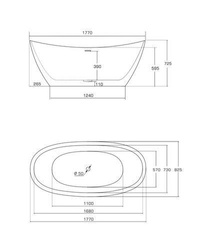 Wanna wolnostojąca Ravon Tulipano, biały połysk