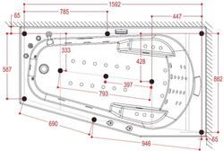 WANNA SPA Z HYDROMASAŻEM ASYMETRYCZNA AQUAPEUTIC AQ-07A, 1-osobowa 170x100x70 cm
