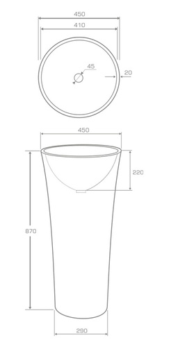 Umywalka wolnostojąca Ravon Lovely, biały mat lub połysk