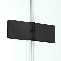Parawan wannowy New Soleo Black łamany 100x140 cm, czarny mat, lewy