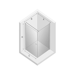 Kabina prysznicowa prostokątna New Soleo 70x80x195 cm, wspornik równoległy, profil srebrny