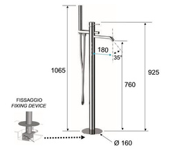 Bateria wannowa wolnostojąca Tokyo, różowe złoto szczotkowane lub miedź szczotkowana