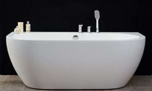 Wanna przyścienna Ravon Sensual Wall z baterią Vedo Otto, biały połysk