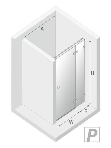 Kabina prysznicowa walk-in Eventa 150x200 cm, srebrny.