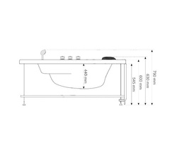 WANNA Z HYDROMASAŻEM NAROŻNA JACUZZI AQUAPEUTIC AQ-636, 2-osobowa 135x135x60 cm