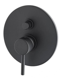 Kompletny zestaw prysznicowy podtynkowy Light bateria 2-wyjściowa manualna, deszczownica 22,5 cm, z drążkiem, czarny mat