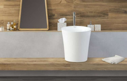 Umywalka nablatowa, kubełkowa Saxo overtop 3/4, biały mat lub połysk