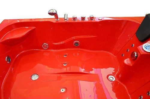 WANNA SPA Z HYDROMASAŻEM JACUZZI AQUAPEUTIC AQ-631 TOP, 2-osobowa 180x120x54 cm. prawa, czerwona