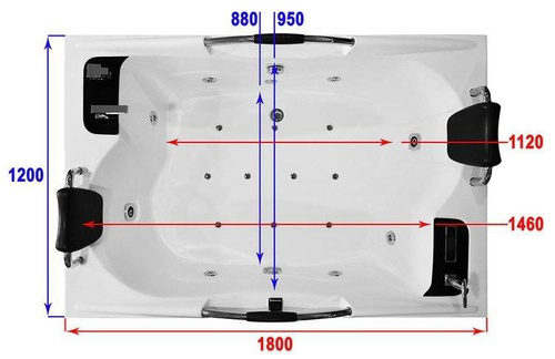 WANNA SPA Z HYDROMASAŻEM JACUZZI AQUAPEUTIC AQ-197 2-osobowa NERO 180x120x59cm