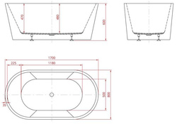 WANNA WOLNOSTOJĄCA SIRENA 15 170X80X60