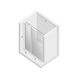 Drzwi prysznicowe do wnęki New Soleo 100x195 cm, ze wspornikiem równoległym, profil srebrny.