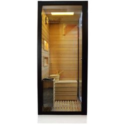 Kabino-sauna sucho-parowa z funkcją hydromasażu AQ-751,180x110x223cm, czarna, prawa