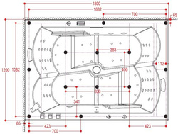 WANNA SPA Z HYDROMASAŻEM JACUZZI AQUAPEUTIC 52A, 2-osobowa 180x120x70cm 