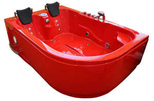 WANNA SPA Z HYDROMASAŻEM JACUZZI AQUAPEUTIC AQ-631 PRESTIGE 2-osobowa 180x120x54 cm, lewa, czerwona