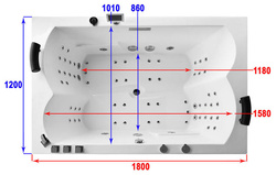 WANNA SPA Z HYDROMASAŻEM JACUZZI AQUAPEUTIC 52A, 2-osobowa 180x120x70cm 
