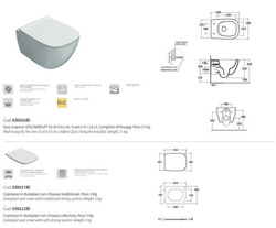 Misa wc wisząca Globo Genesis z deską wolnoopadającą, kolor