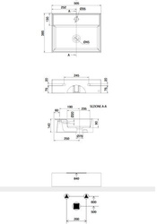 Umywalka Teorema 2.0 50,5x39,5x14 cm, biały połysk