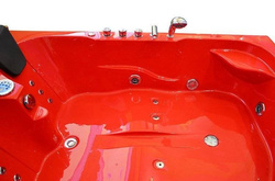 WANNA SPA Z HYDROMASAŻEM JACUZZI AQUAPEUTIC AQ-631 PLUS, 2-osobowa 180x120X54 cm lewa, czerwona