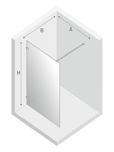 Kabina prysznicowa walk-in Avexa Gold 50x200 cm, szkło 6 mm, profil złoty.