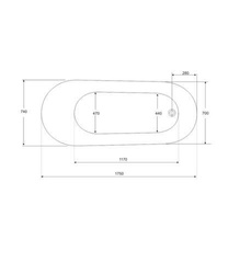 Wanna do zabudowy Ravon Wisteria 175 x 74 x 68 cm, biały połysk
