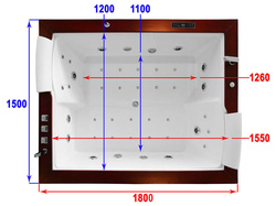 WANNA SPA Z HYDROMASAŻEM AQUAPEUTIC AQ-1666, Turbo 2-osobowa, 150x180x67 cm, bez obudowy