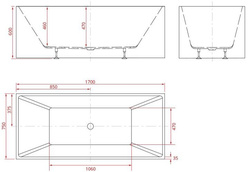 WANNA WOLNOSTOJĄCA SIRENA 21 170X75X60