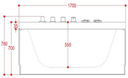 WANNA SPA Z HYDROMASAŻEM ASYMETRYCZNA AQUAPEUTIC AQ-07A, 1-osobowa 170x100x70 cm